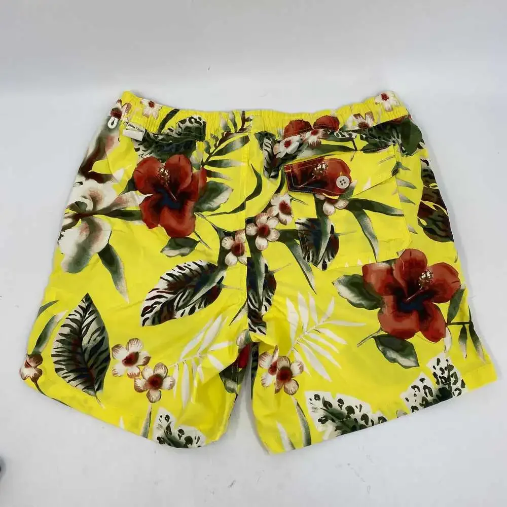 J. Crew Yellow Tropical Athletic Beach Shorts | Size M
